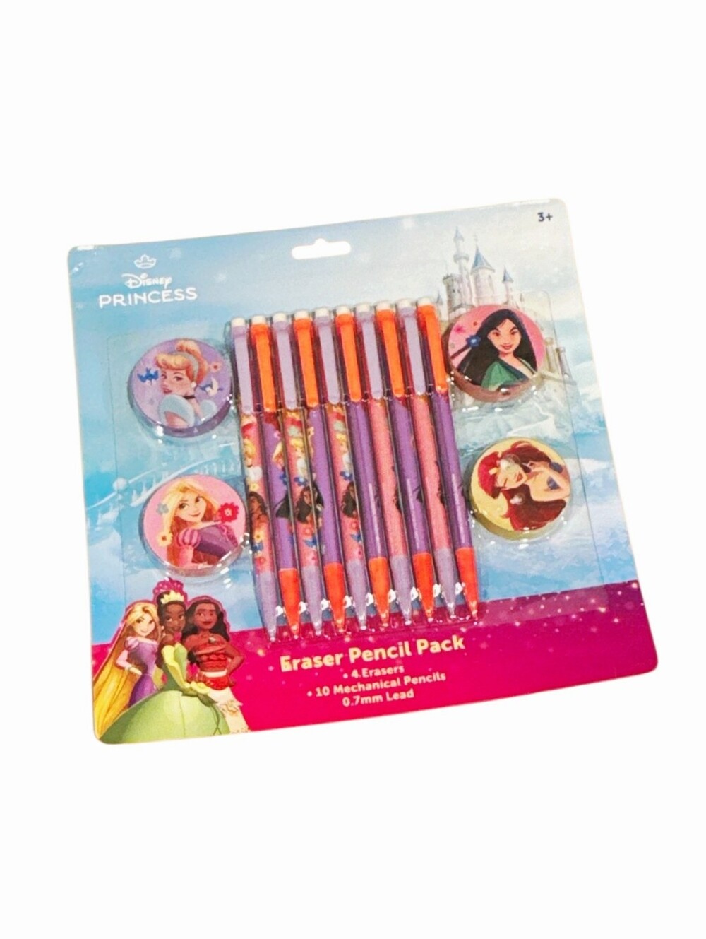 NEW Disney Princess Eraser & 10 Mechanical Pencil Set